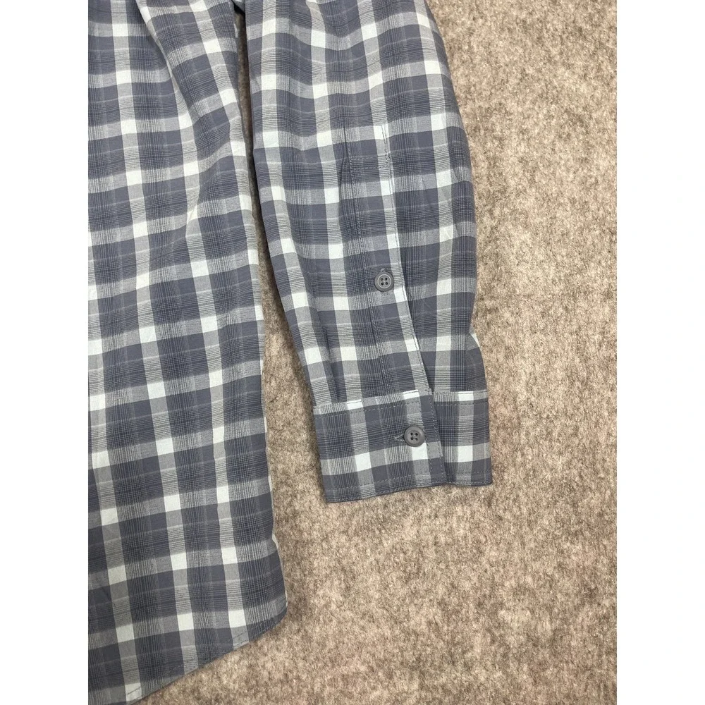Columbia Performance Shirt Mens XXL Blue Plaid Fishing Outdoor Hiking Gear *READ